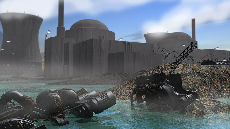 L'écologie selon l'industrie nucléaire, une centrale nucléaire en 3D